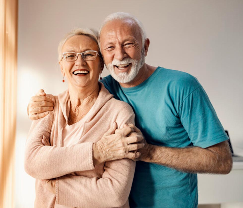 Older couple smiling